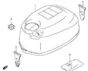 Suzuki DF2.5 Suzuki fastner engine cover-61611-97J01-000 (click for enlarged image)